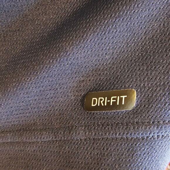 XL Nike Dri-Fit Team Kansas University Polo Shirt Men's Navy Button/Snap Collar - Picture 9 of 10